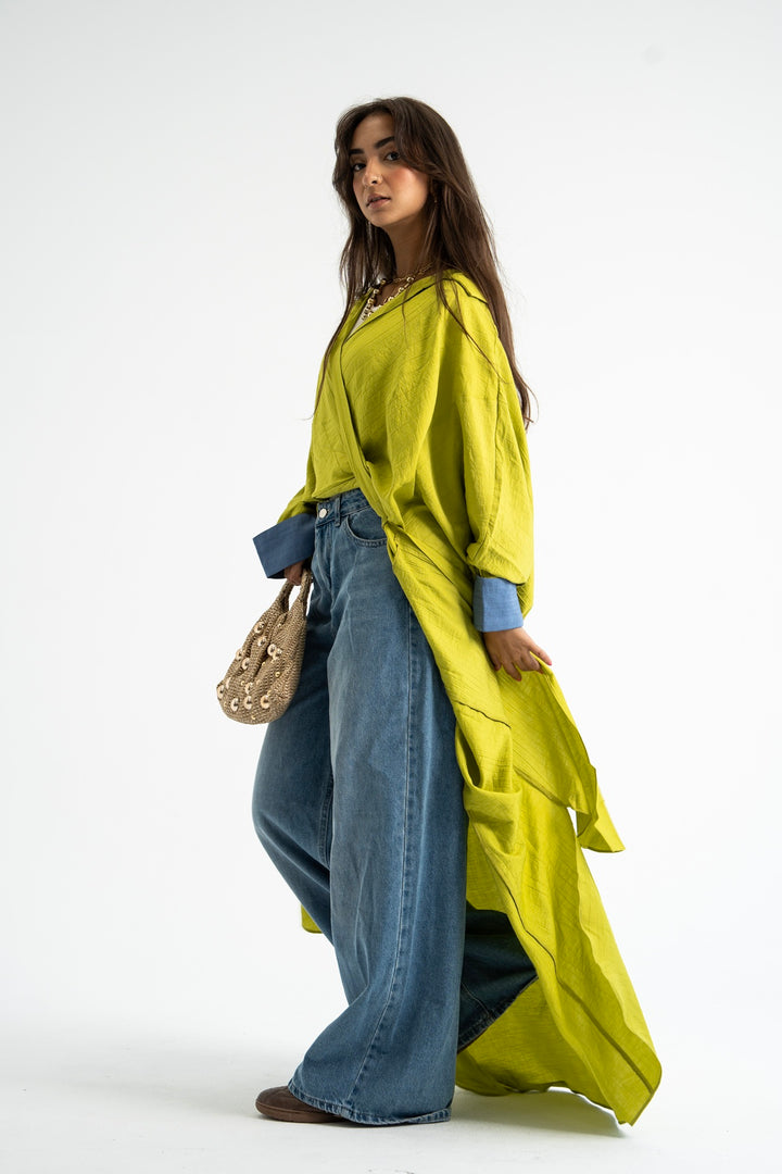Ease Wrap Shirt -Lime
