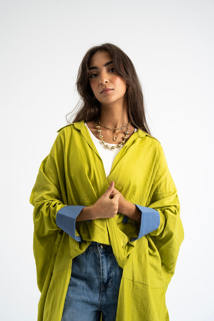 Ease Wrap Shirt -Lime