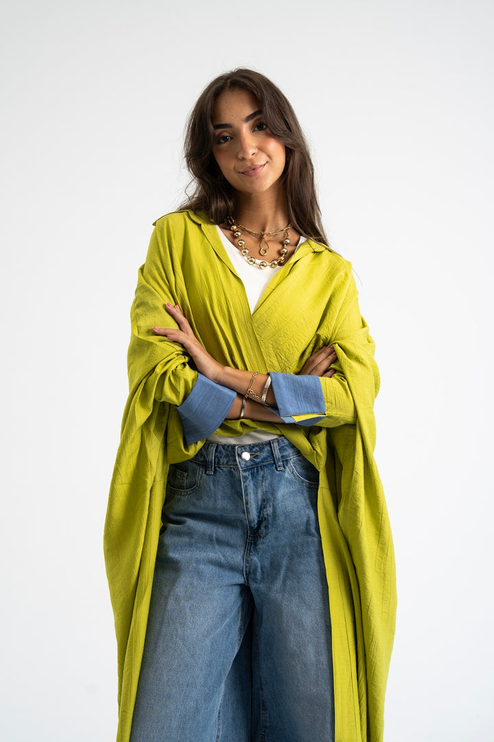 Ease Wrap Shirt -Lime