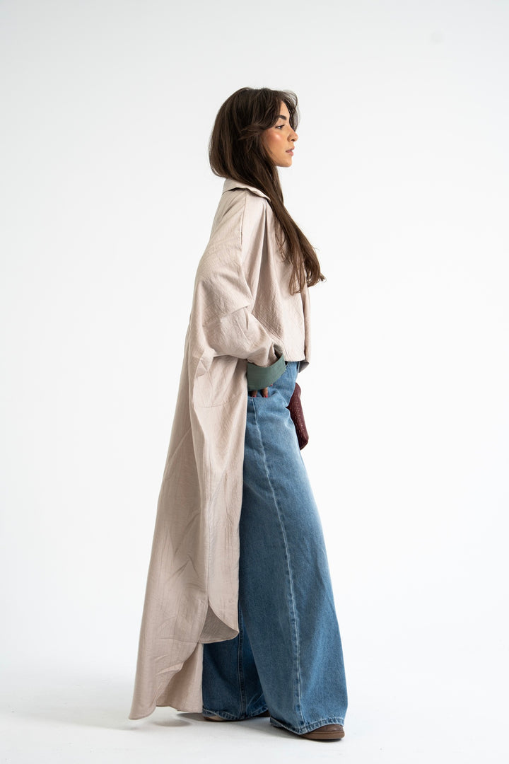Ease Wrap Shirt -Beige