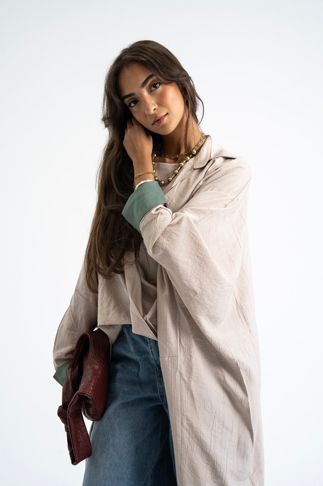 Ease Wrap Shirt -Beige