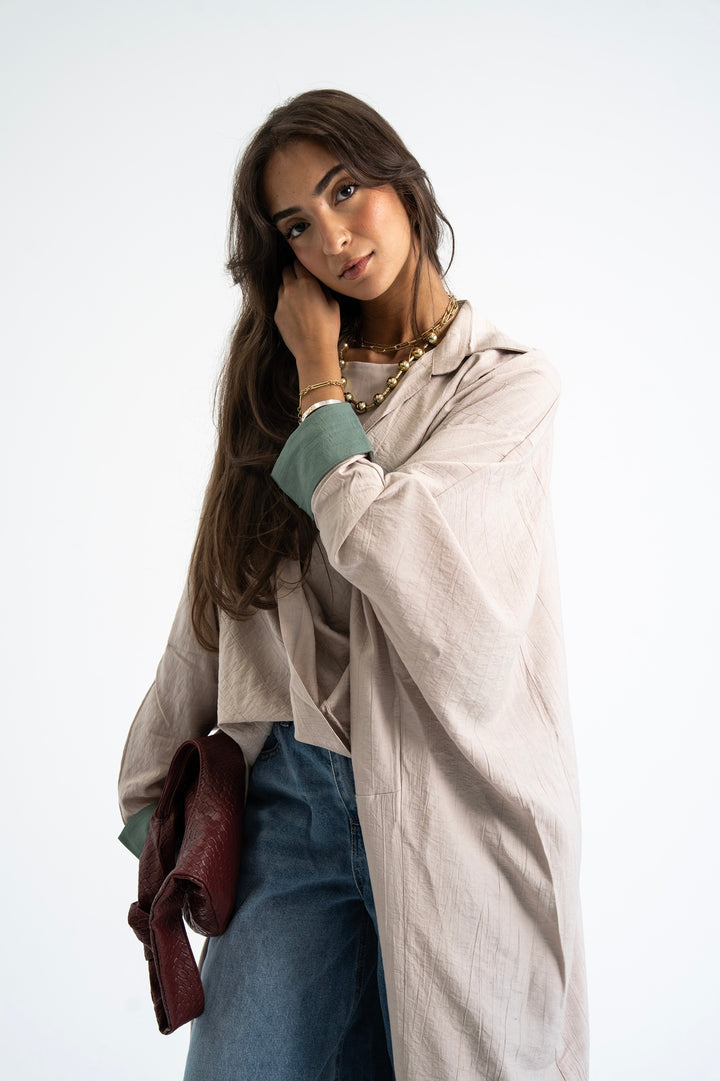 Ease Wrap Shirt -Beige