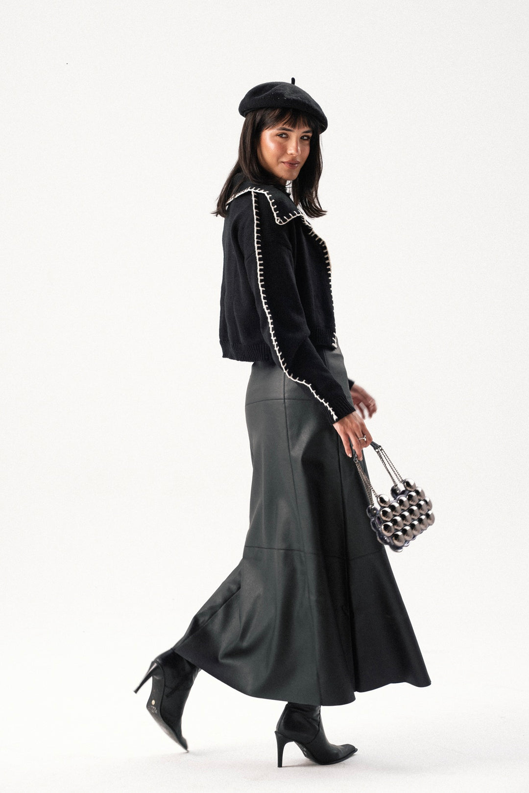 Structured Leather Skirt