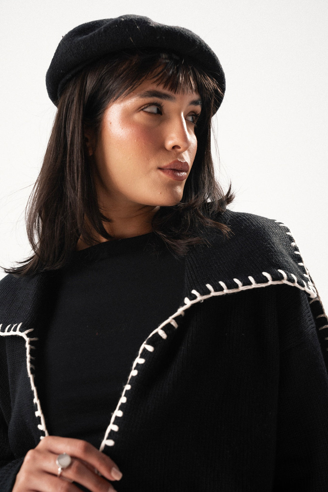 Hand-Stitched Knit Jacket