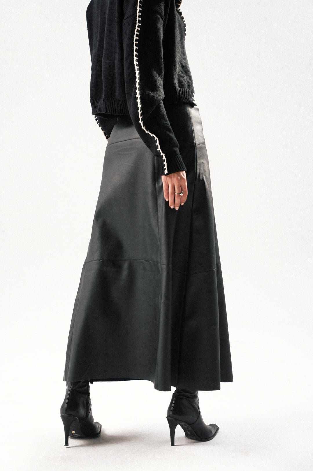 Structured Leather Skirt