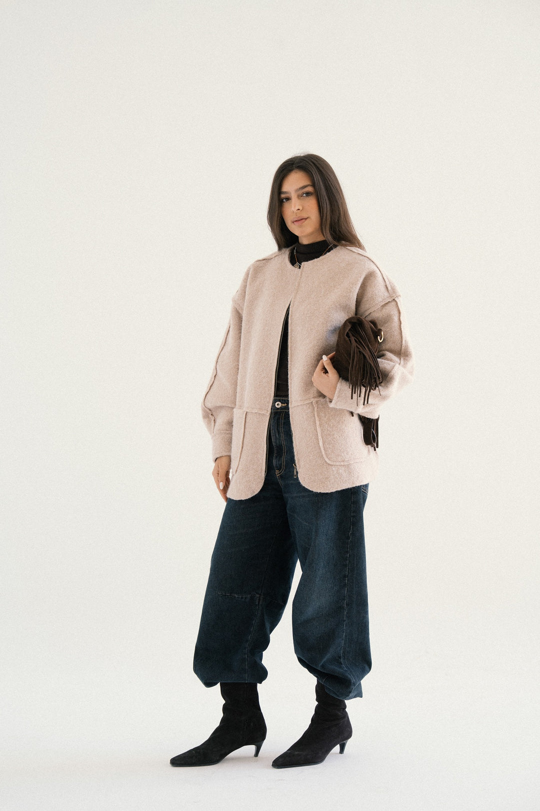 BRUSHED FABRIC JACKET