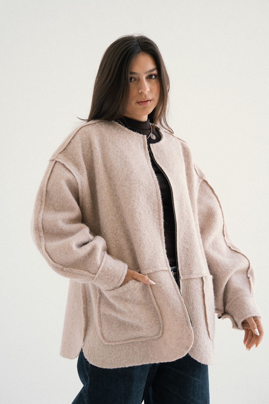 BRUSHED FABRIC JACKET