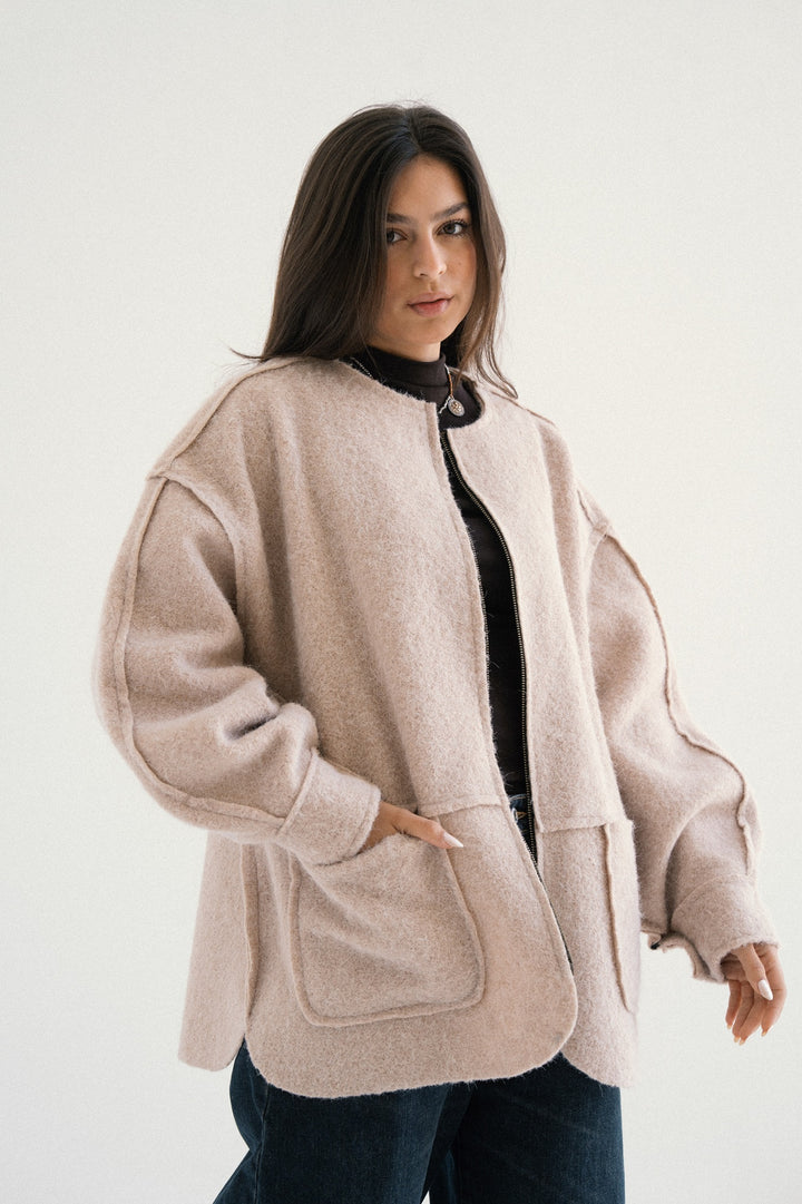 BRUSHED FABRIC JACKET