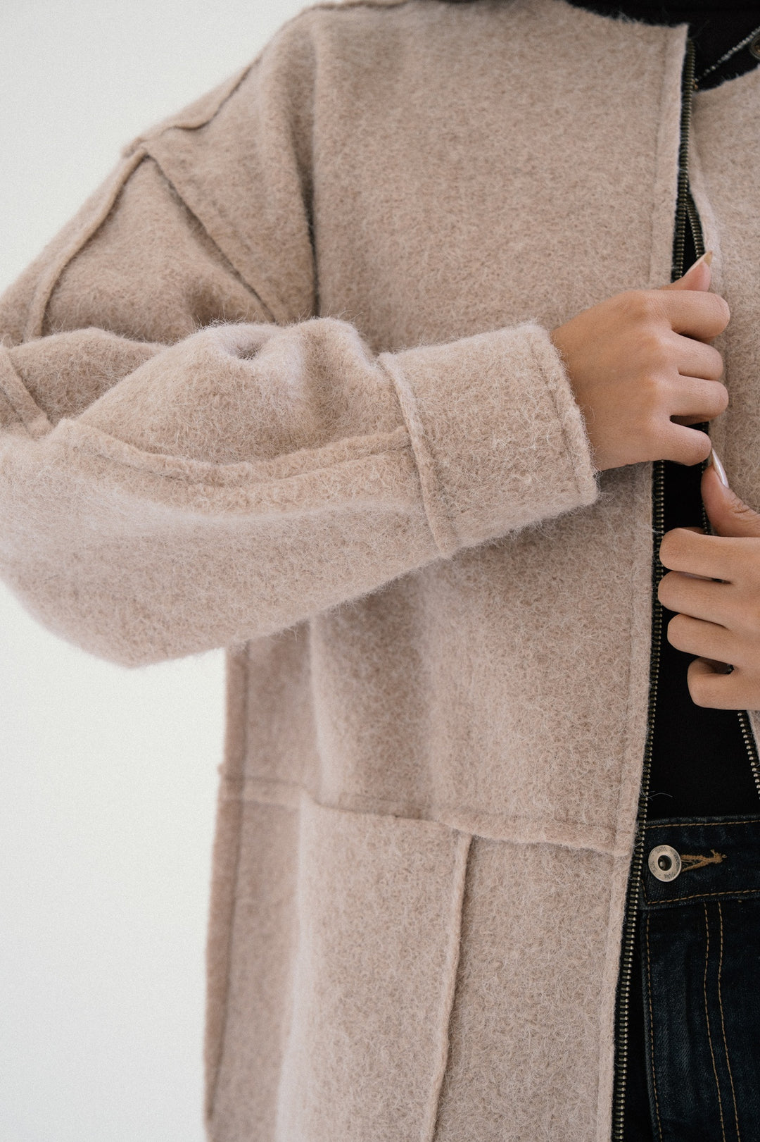 BRUSHED FABRIC JACKET