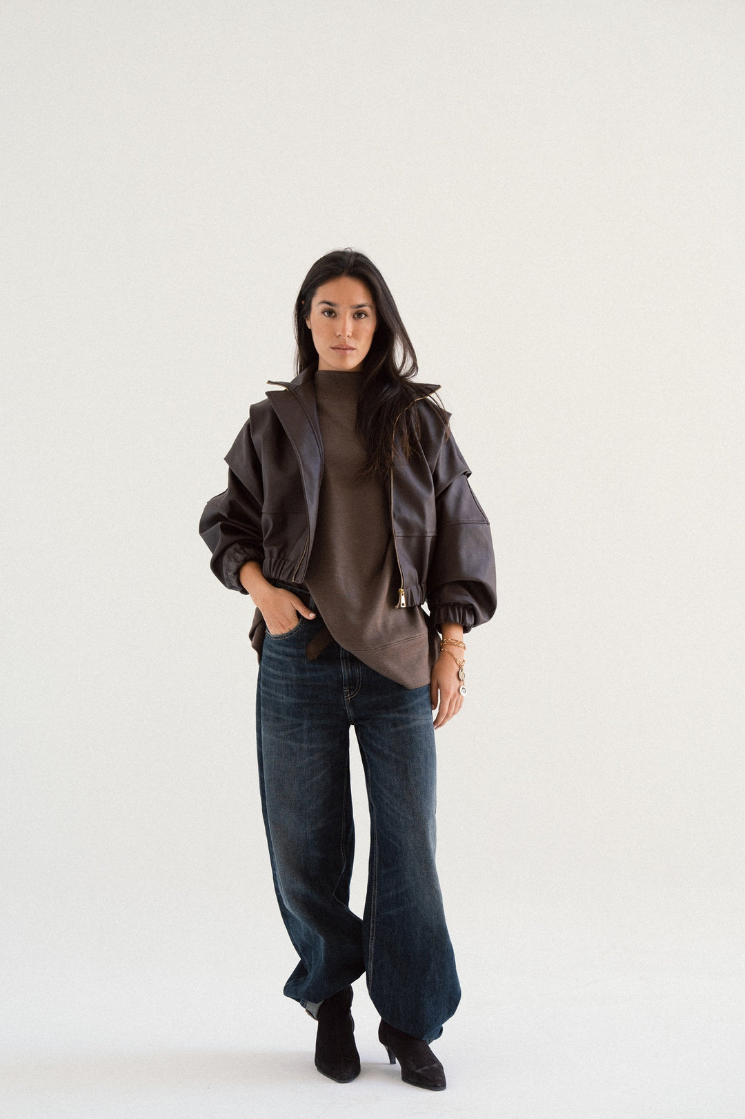 LEATHER BOMBER JACKET