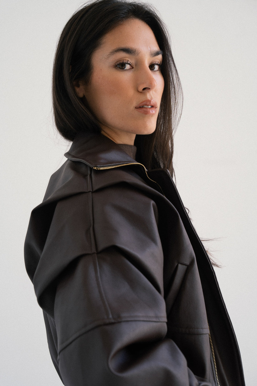 LEATHER BOMBER JACKET