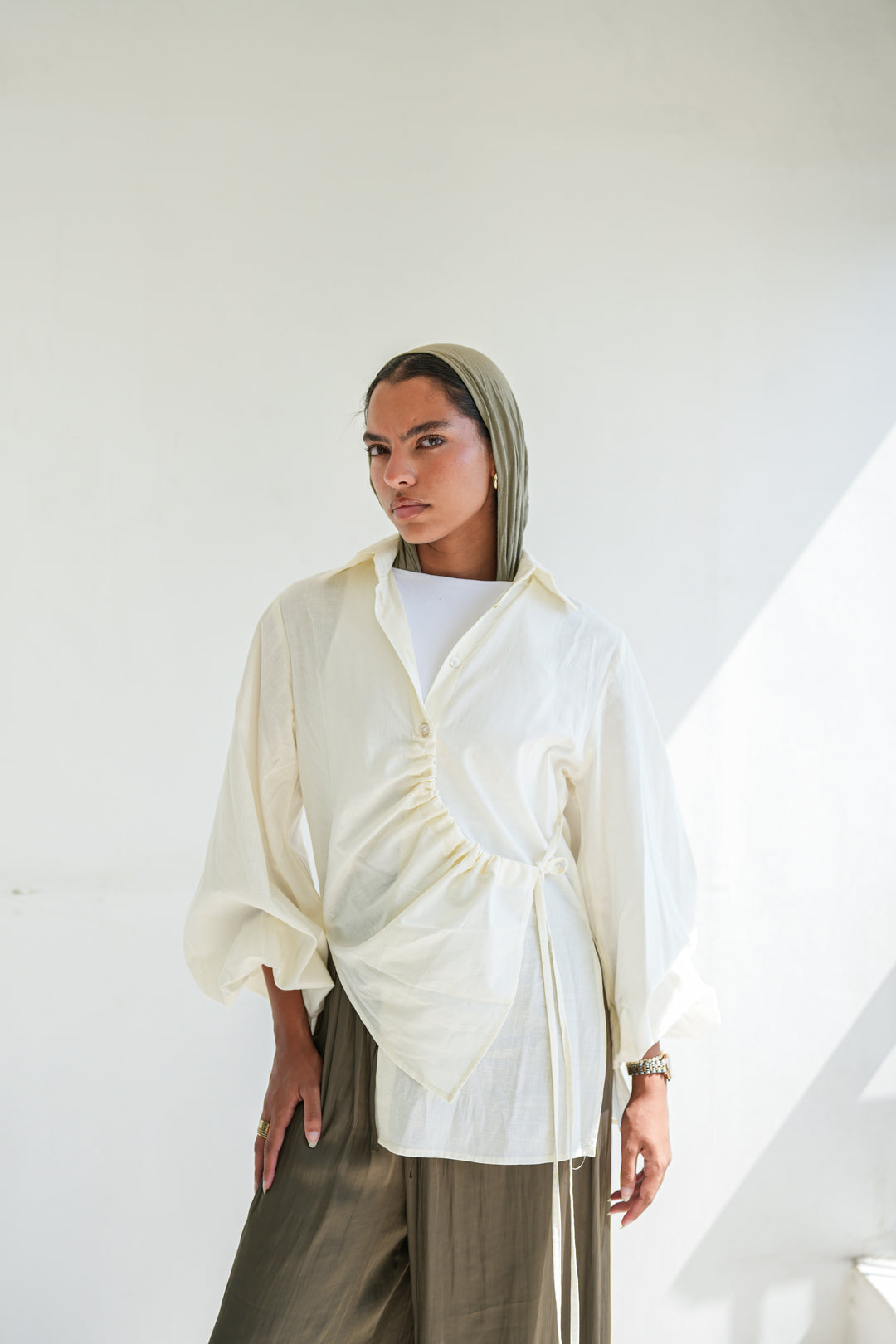 The Wrap Button Shirt - Off White
