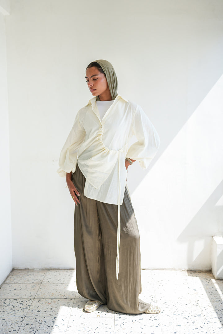 The Wrap Button Shirt - Off White