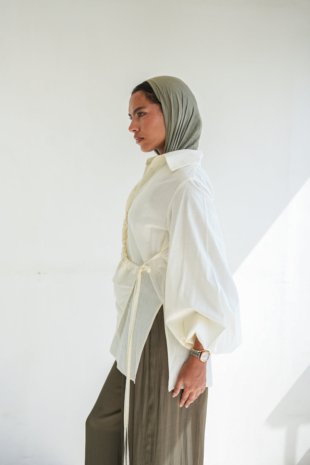 The Wrap Button Shirt - Off White