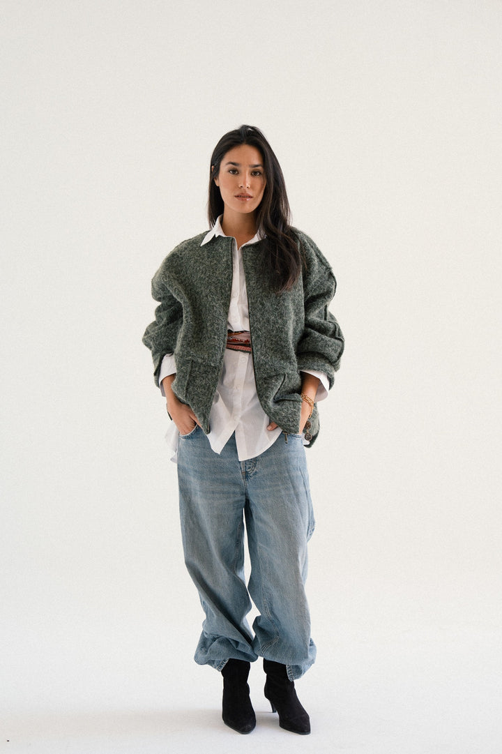 BRUSHED FABRIC JACKET