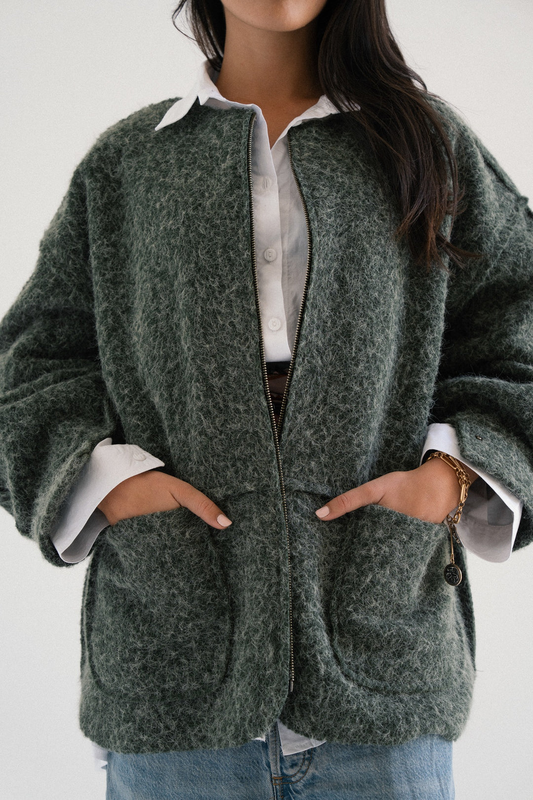 BRUSHED FABRIC JACKET