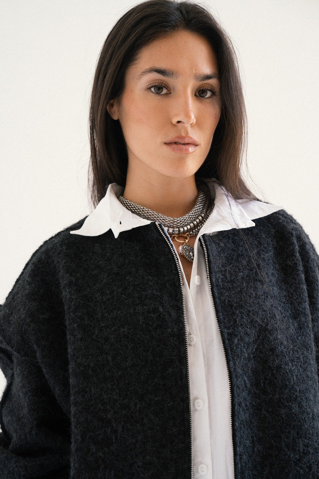 BRUSHED FABRIC JACKET