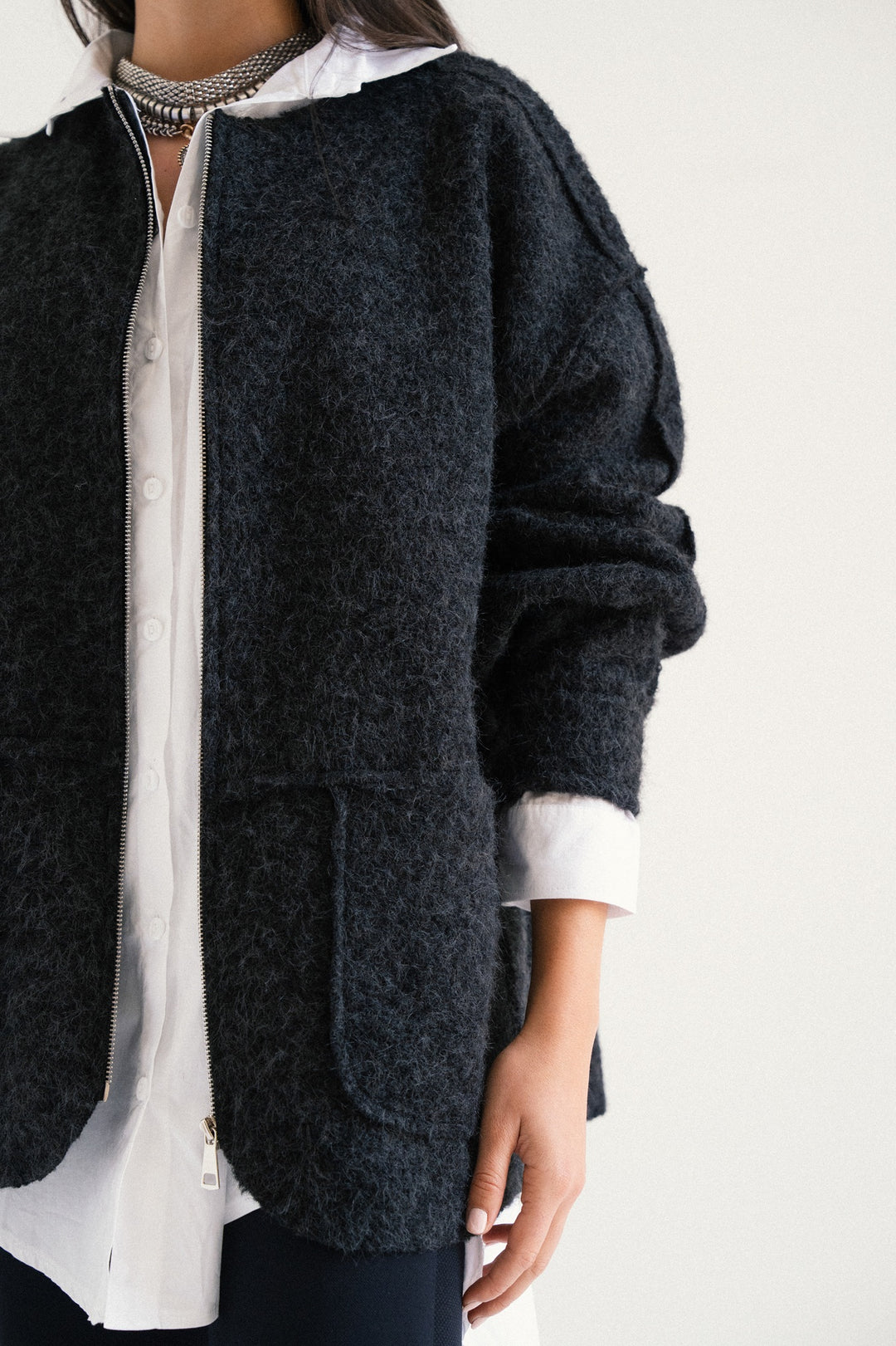 BRUSHED FABRIC JACKET