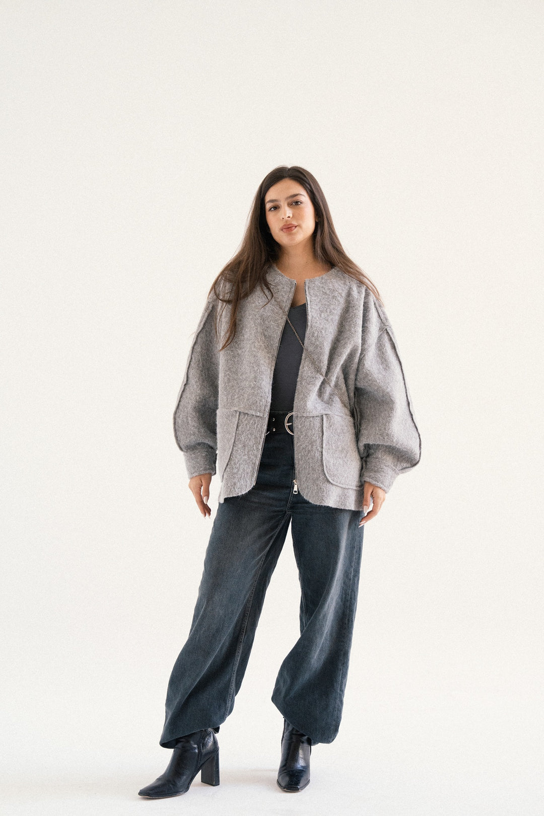 BRUSHED FABRIC JACKET