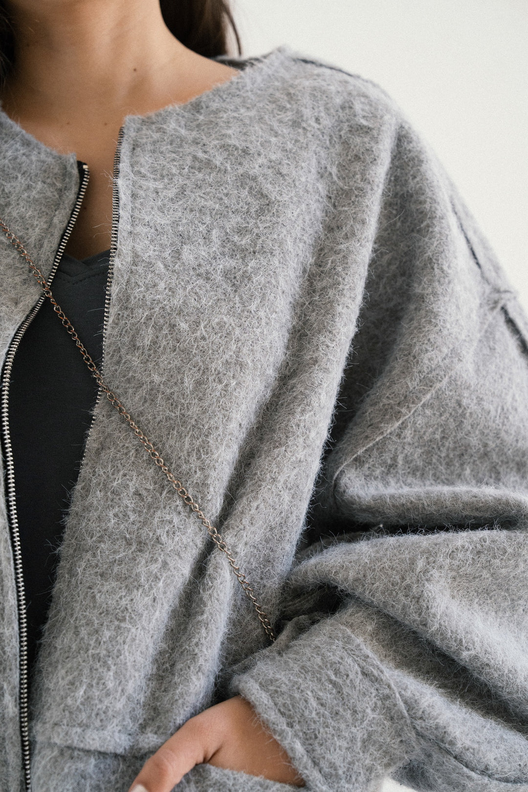 BRUSHED FABRIC JACKET