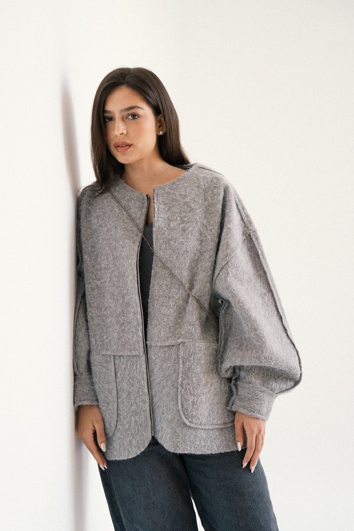 BRUSHED FABRIC JACKET