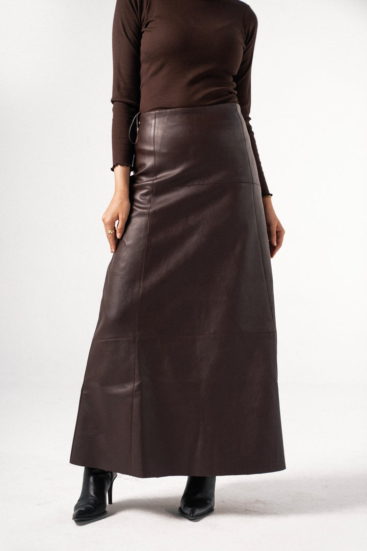 Structured Leather Skirt