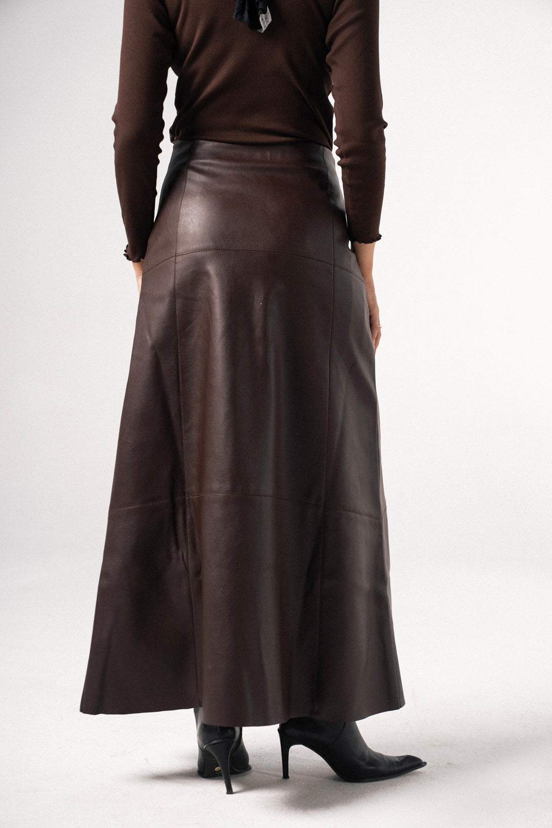 Structured Leather Skirt