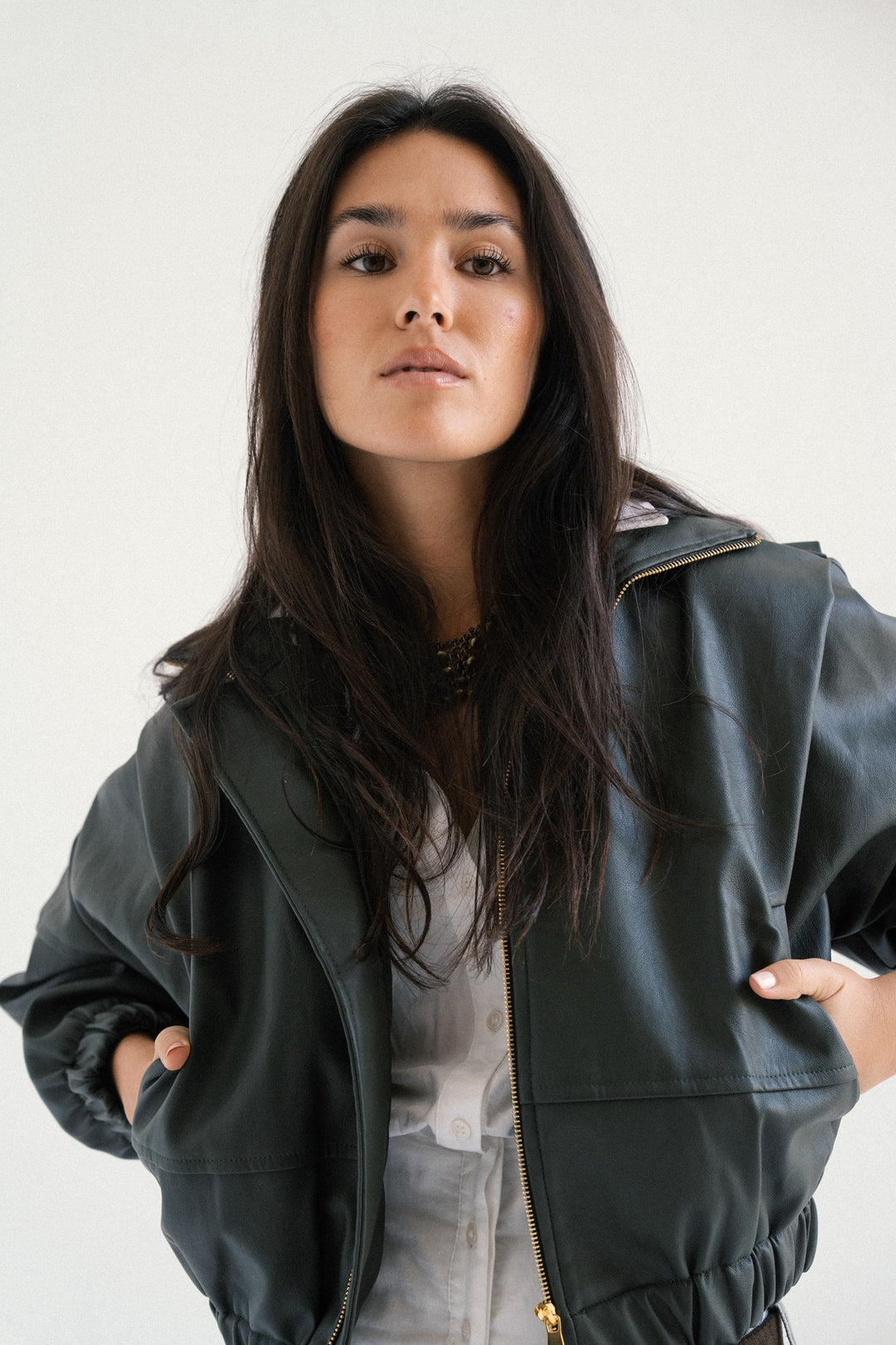 LEATHER BOMBER JACKET