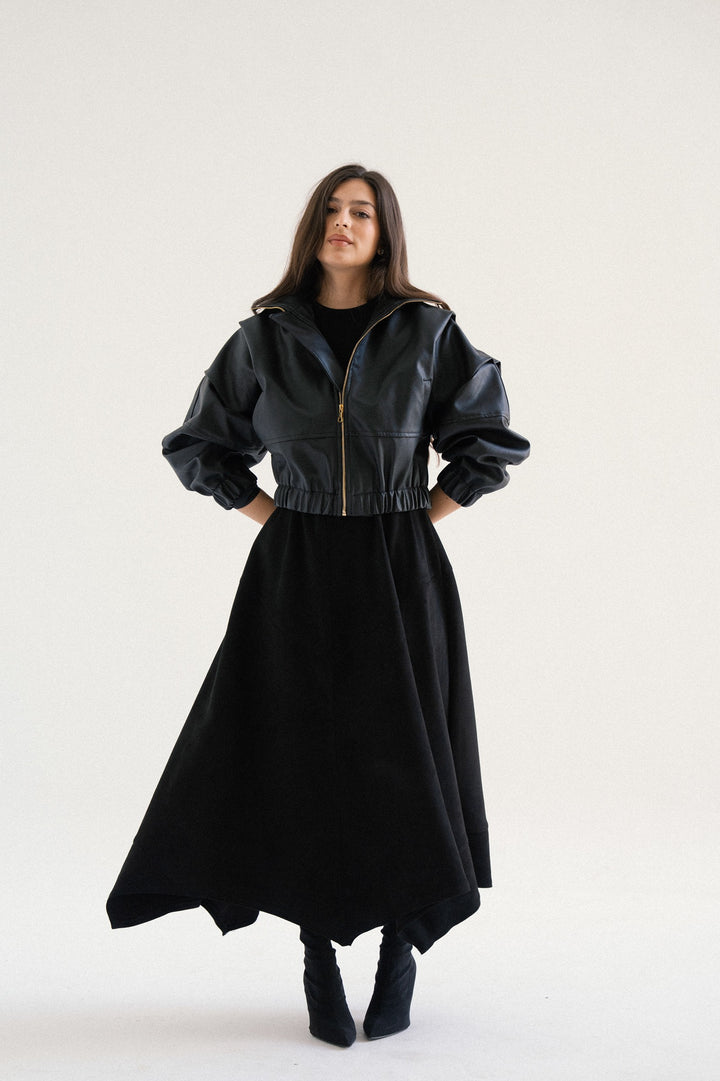 LEATHER BOMBER JACKET