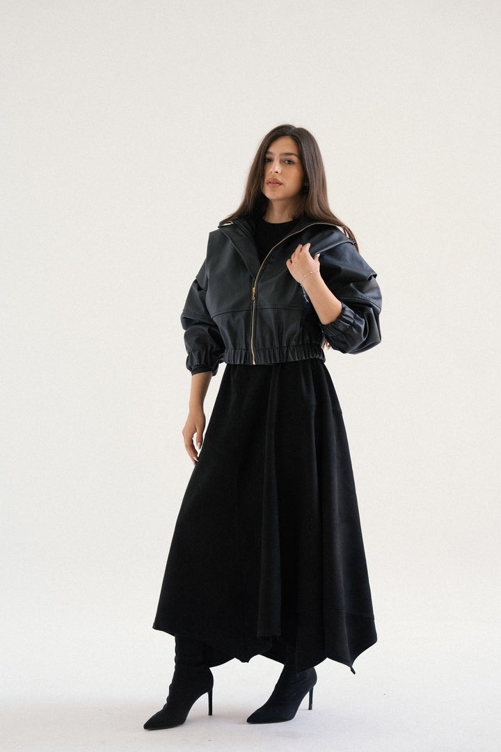 LEATHER BOMBER JACKET