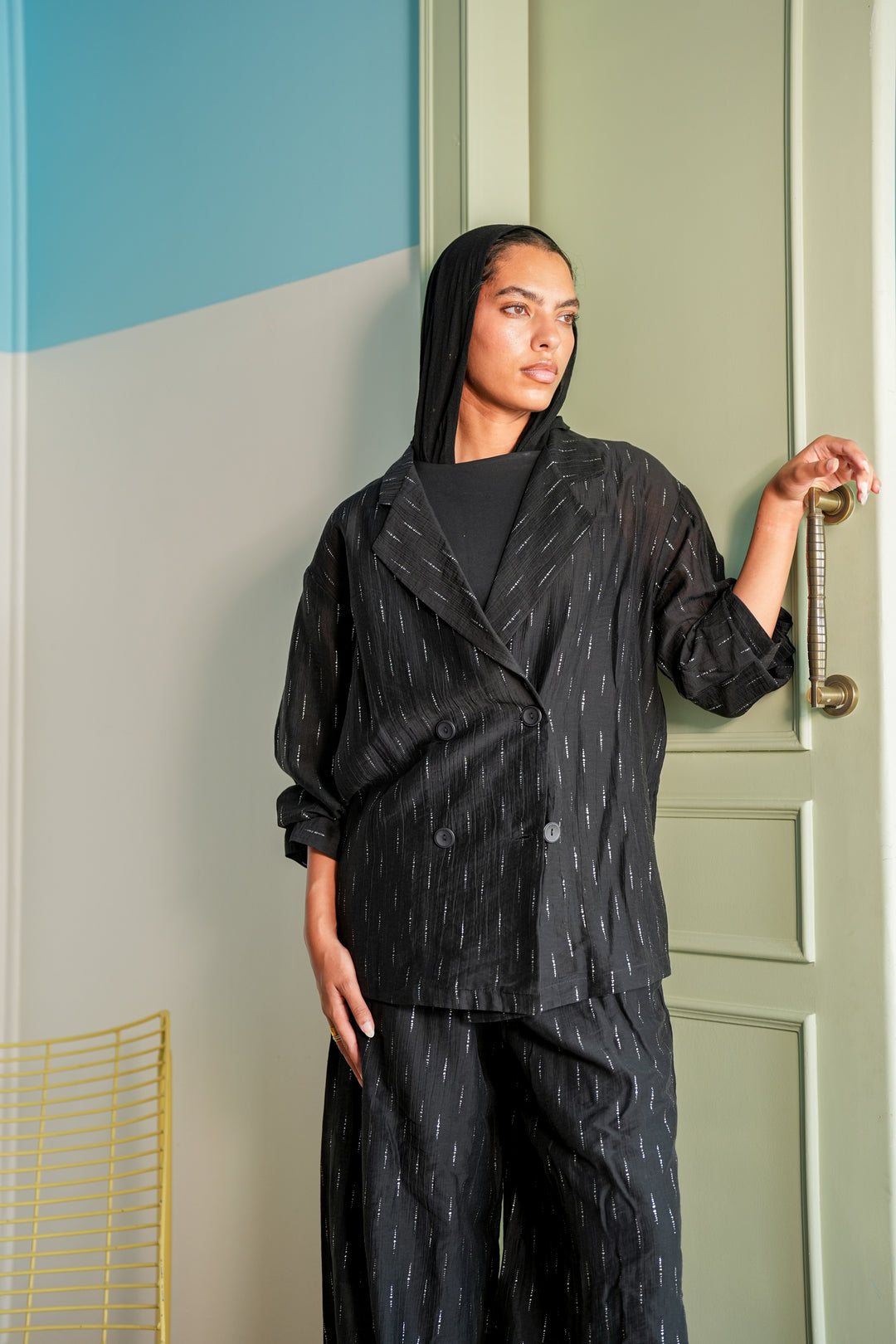 Starlight Shimmery Blazer - Black
