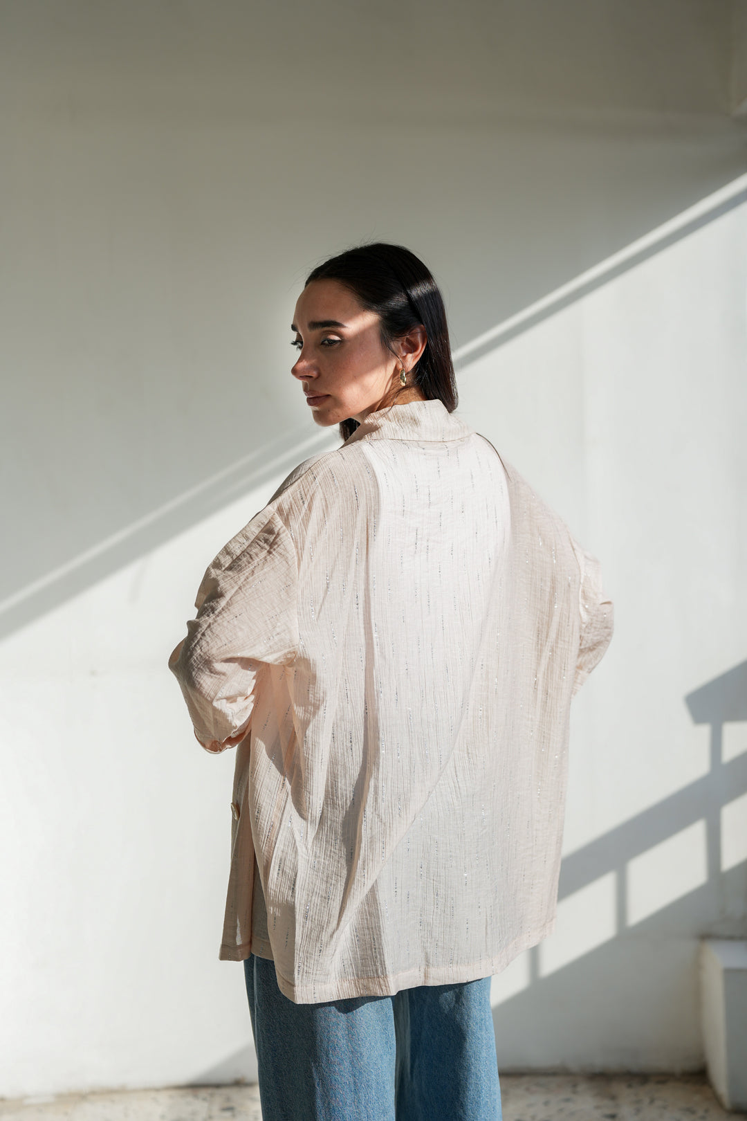 Starlight Shimmery Blazer - Off White