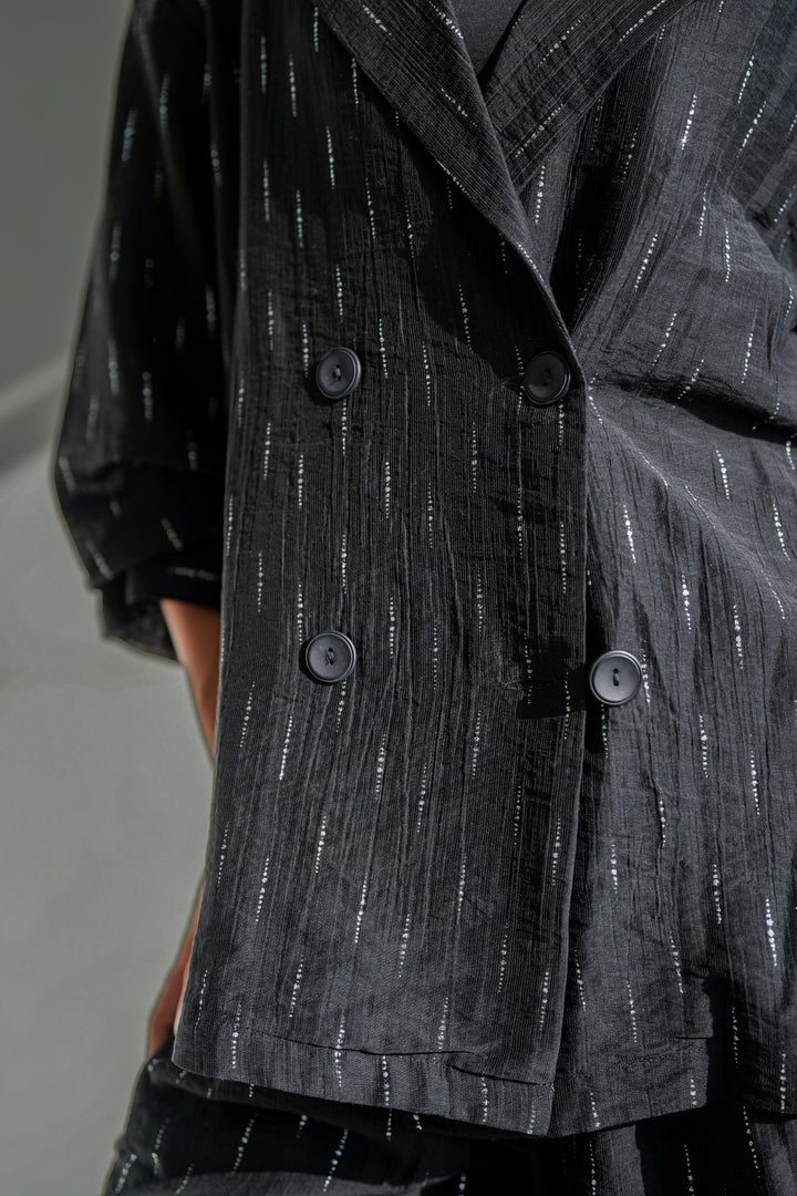 Starlight Shimmery Blazer - Black