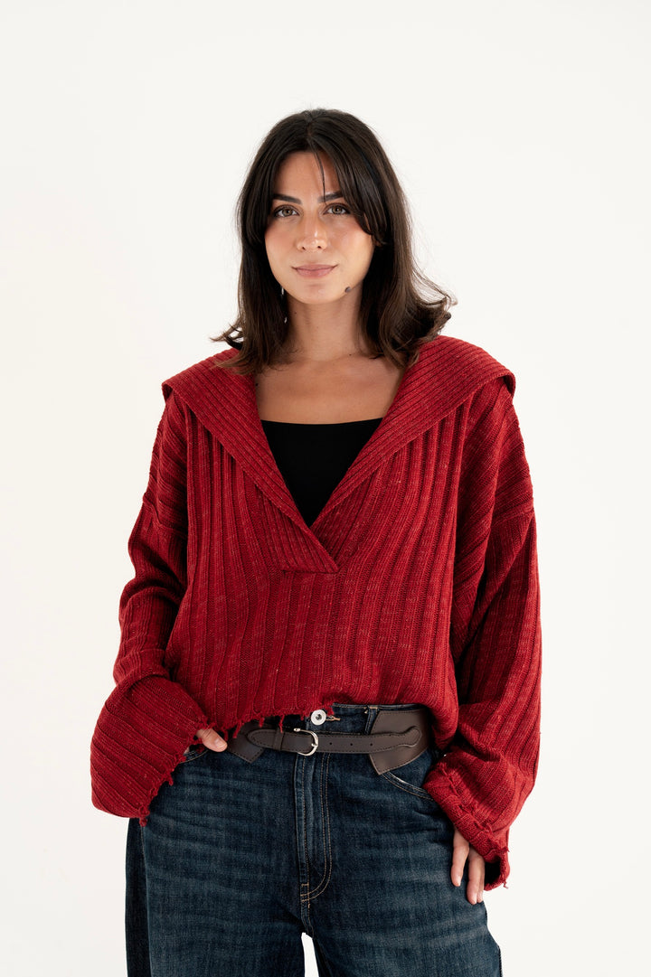 The Knit Sailor Collar Sweatar