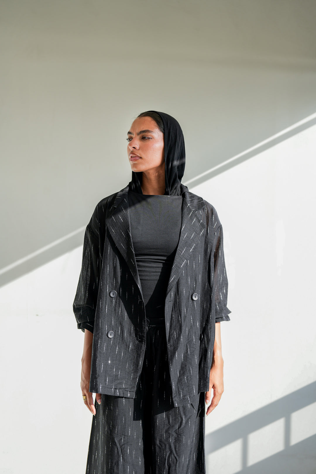 Starlight Shimmery Blazer - Black