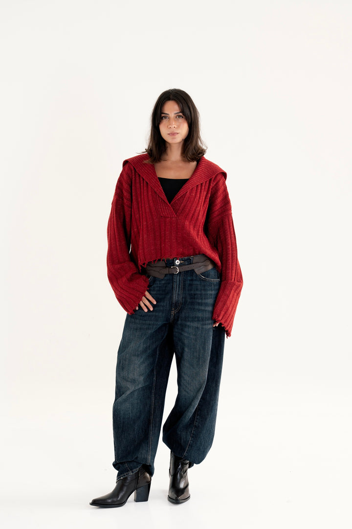 The Knit Sailor Collar Sweatar
