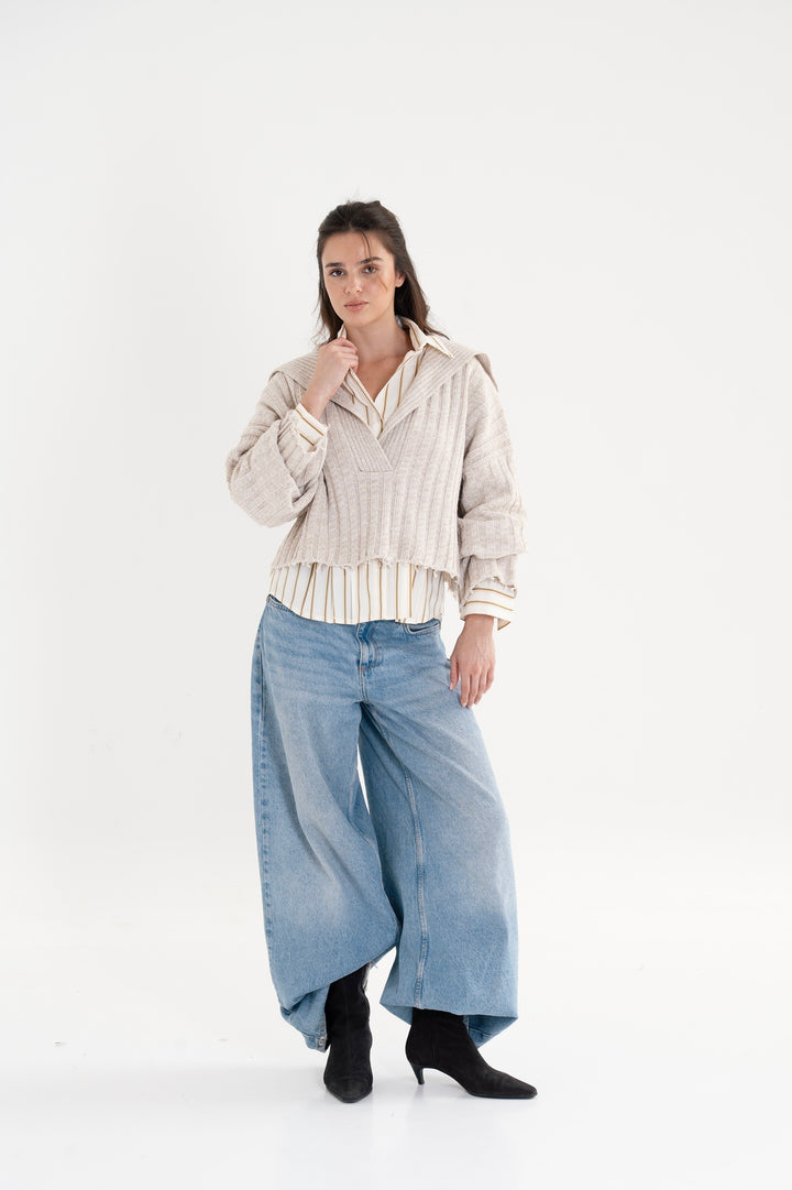 The Knit Sailor Collar Sweatar