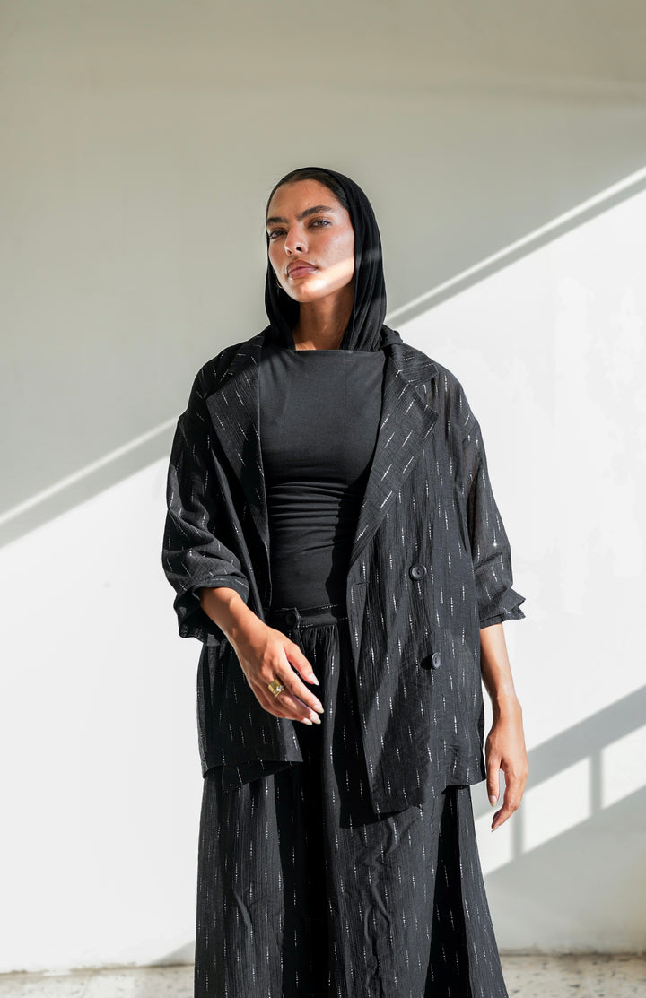 Starlight Shimmery Blazer - Black