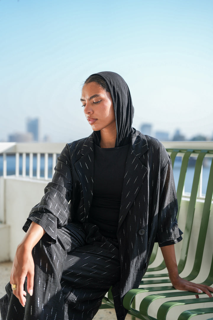 Starlight Shimmery Blazer - Black