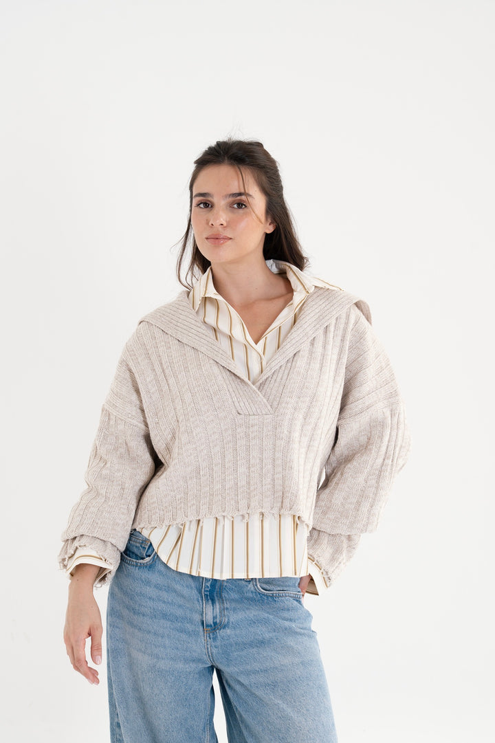 The Knit Sailor Collar Sweatar