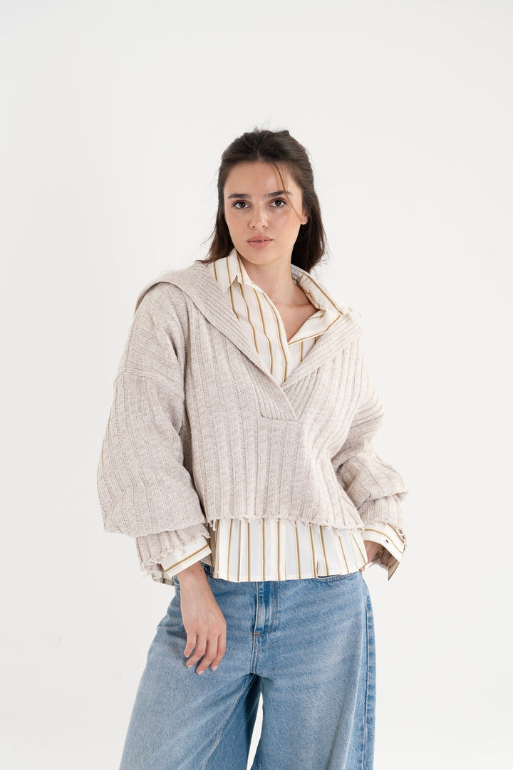 The Knit Sailor Collar Sweatar