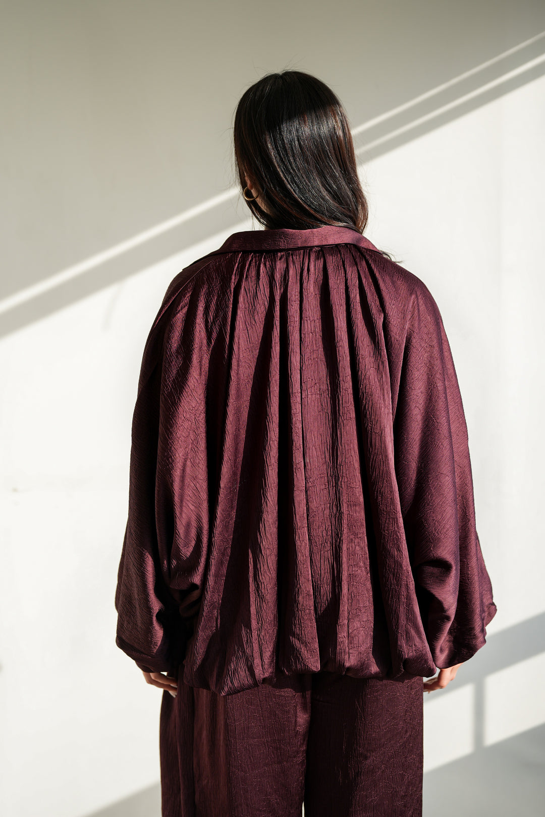 Silk Flow Jacket - Burgundy