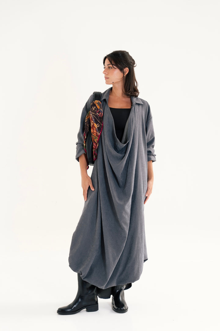 The Draped Balloon Dress