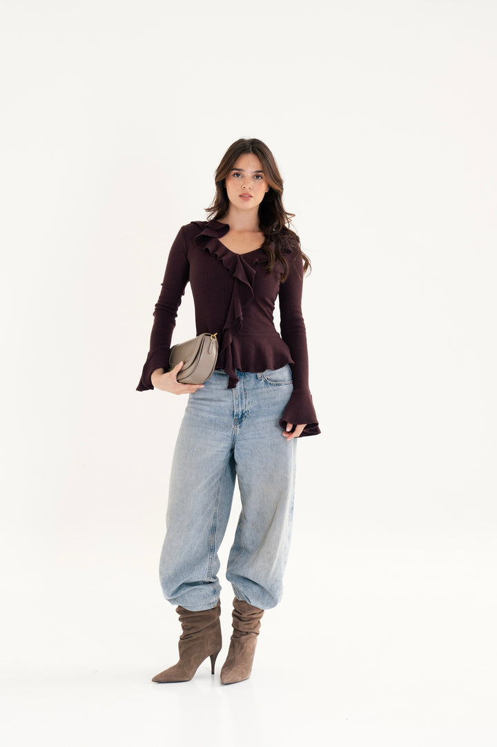 The Ruffled Knit Top