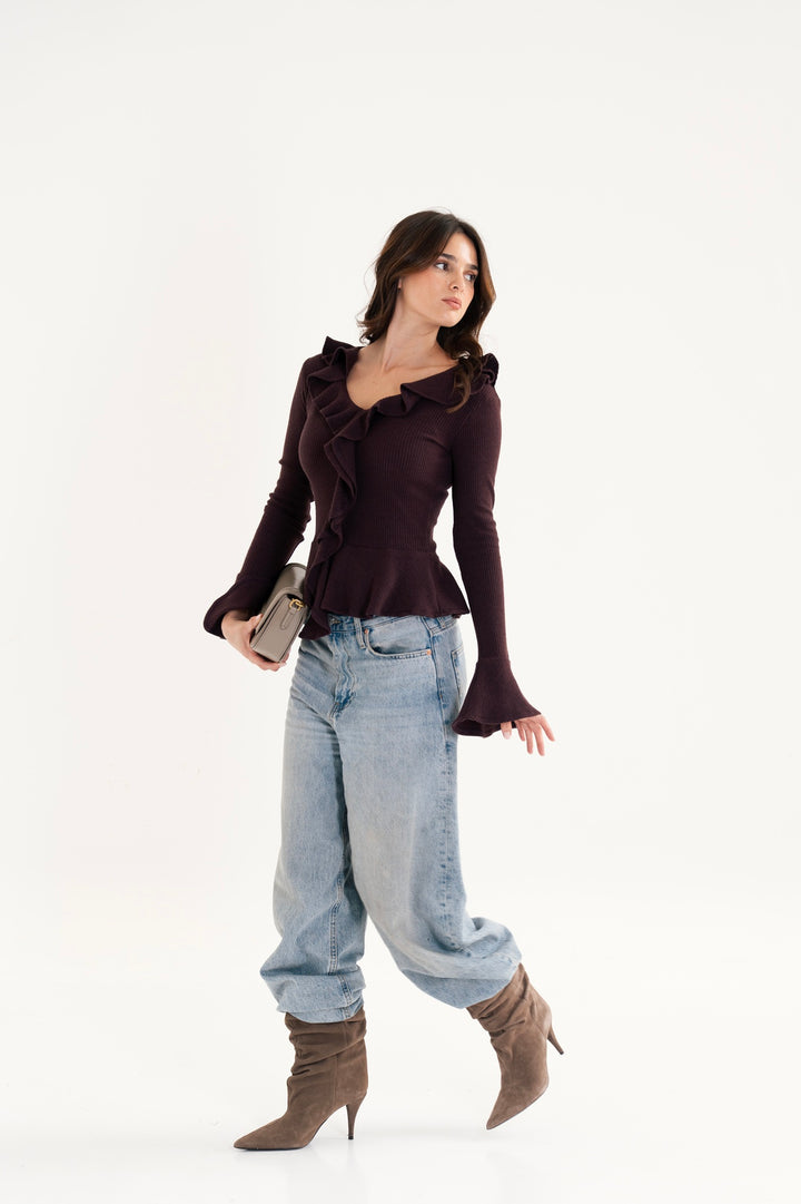 The Ruffled Knit Top