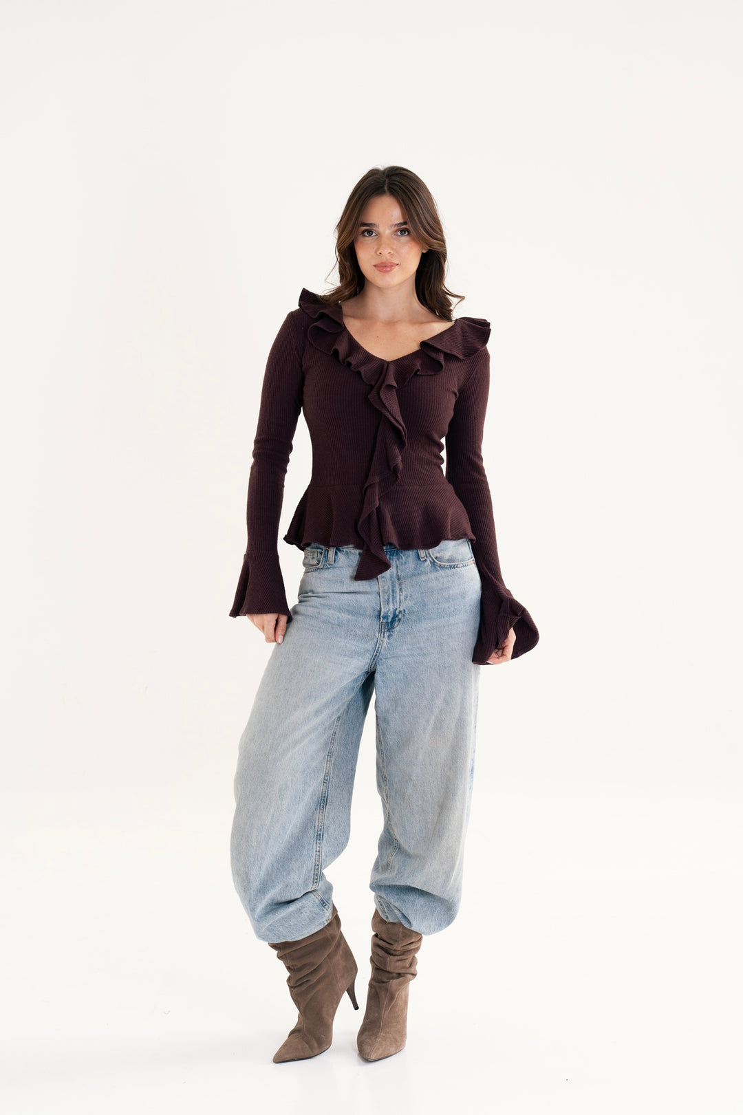 The Ruffled Knit Top
