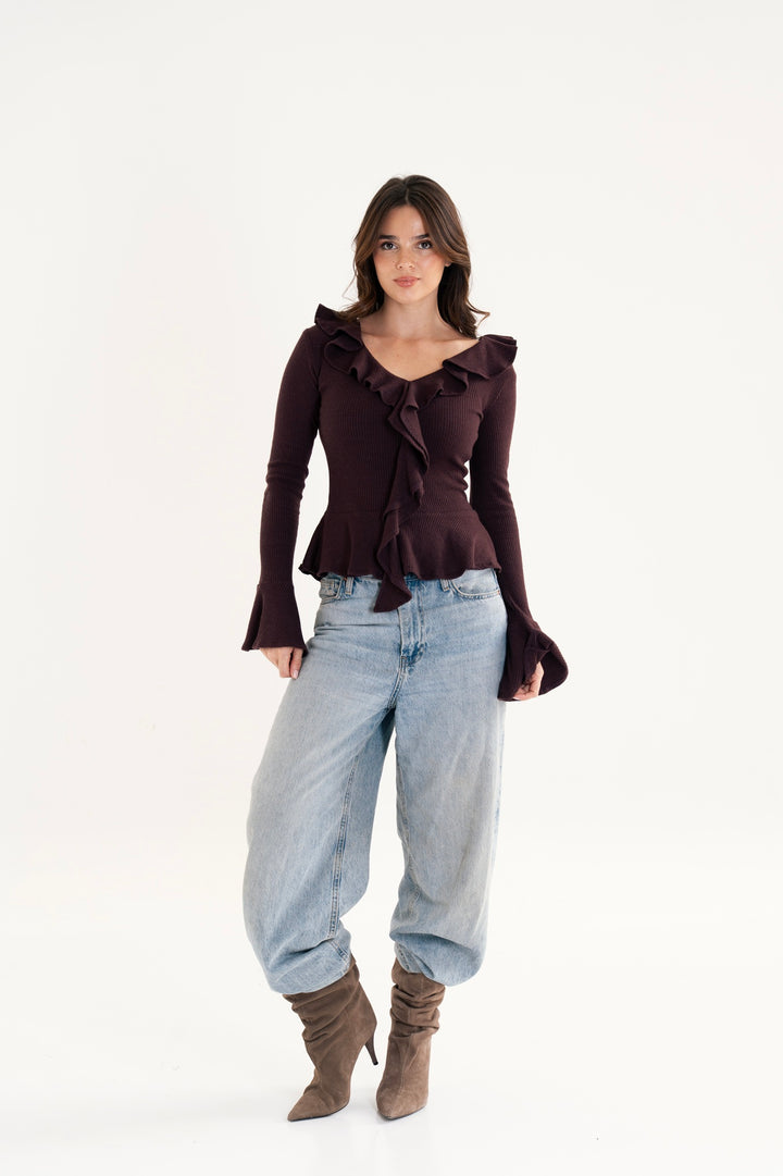 The Ruffled Knit Top