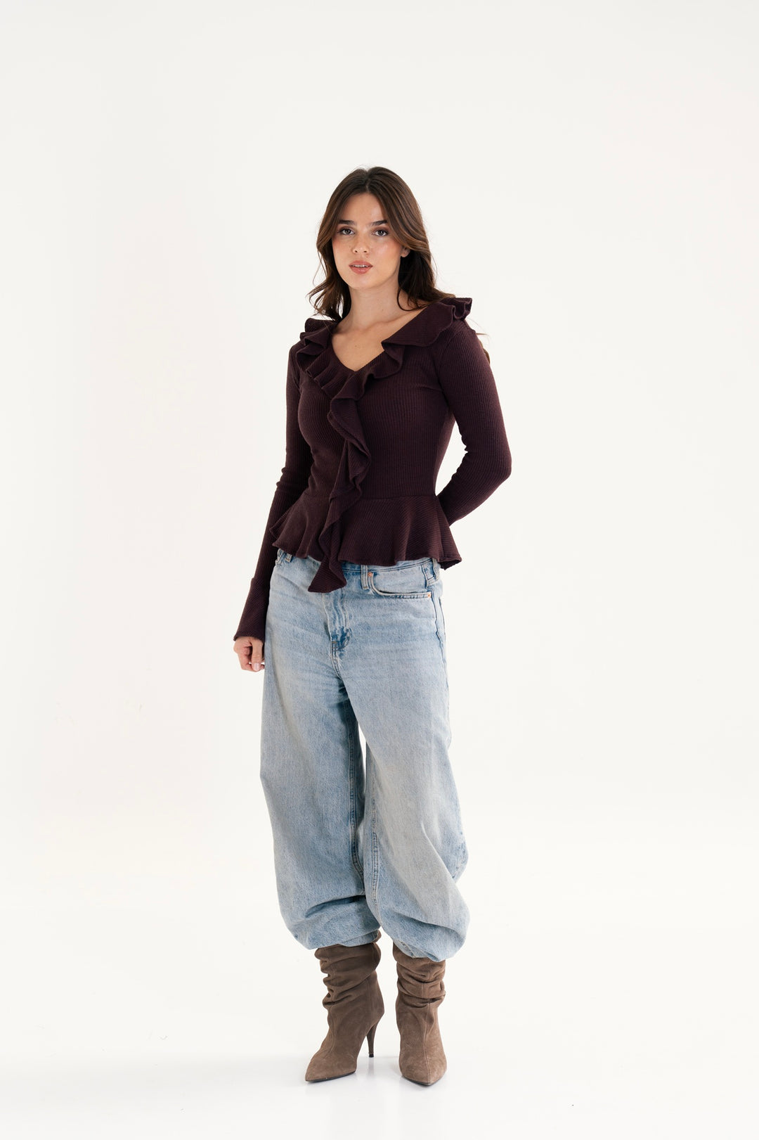 The Ruffled Knit Top