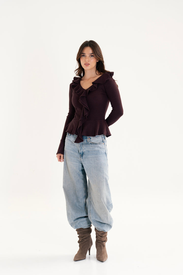 The Ruffled Knit Top