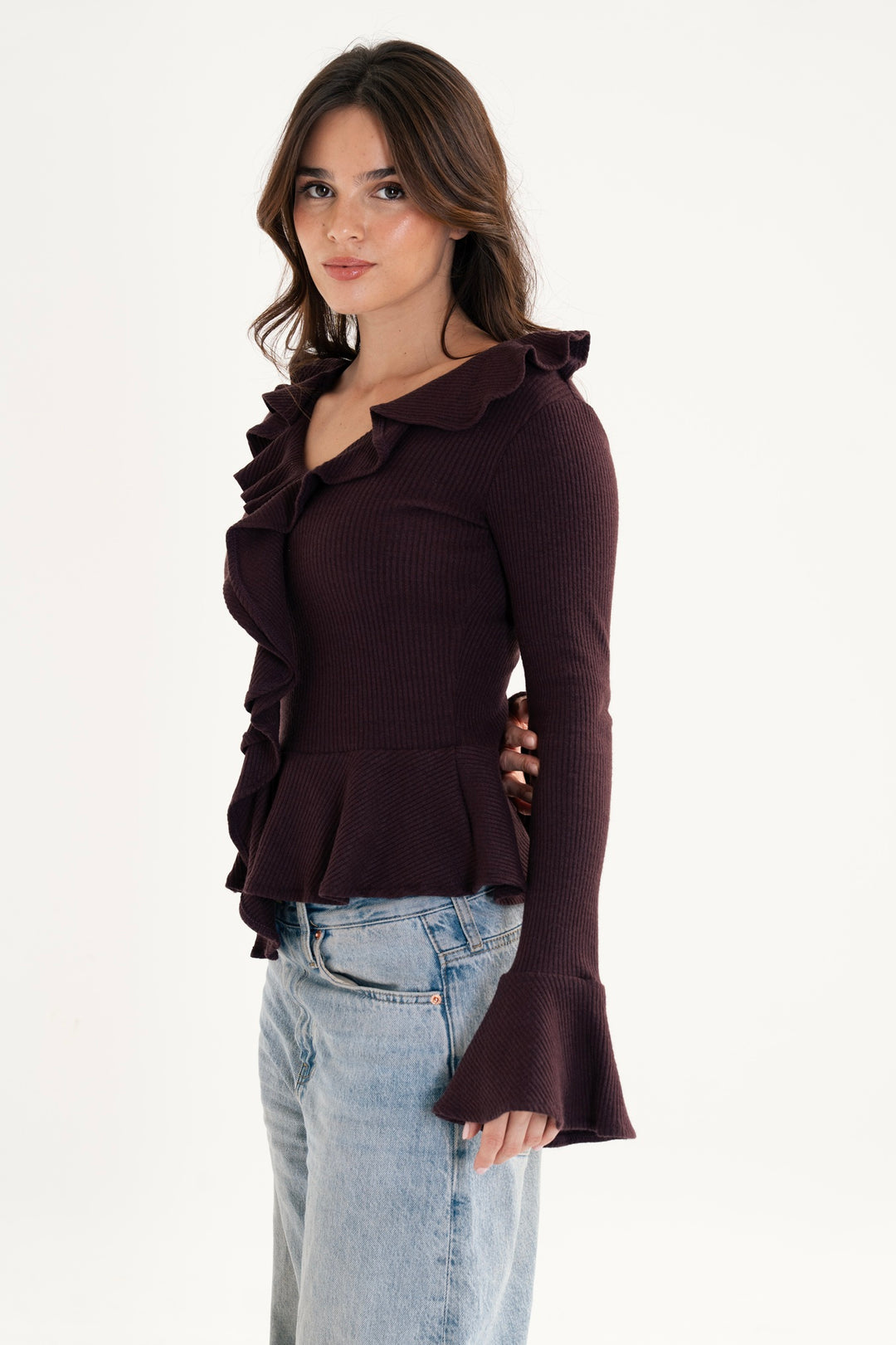 The Ruffled Knit Top